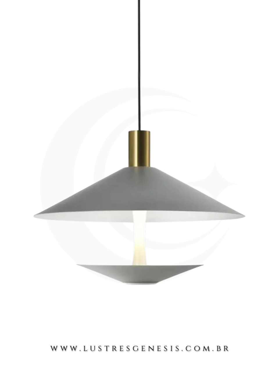 Pendente LED Basket 51cm Dourado Matte e Vidro 3000K